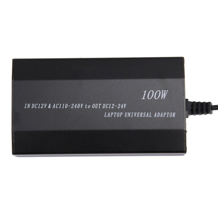 Versatile 100W Laptop Charger with Car Adapter, AC Power Input, and 8 Interchangeable Adapters for Samsung, Sony, Asus, Acer, IBM, HP, DELL