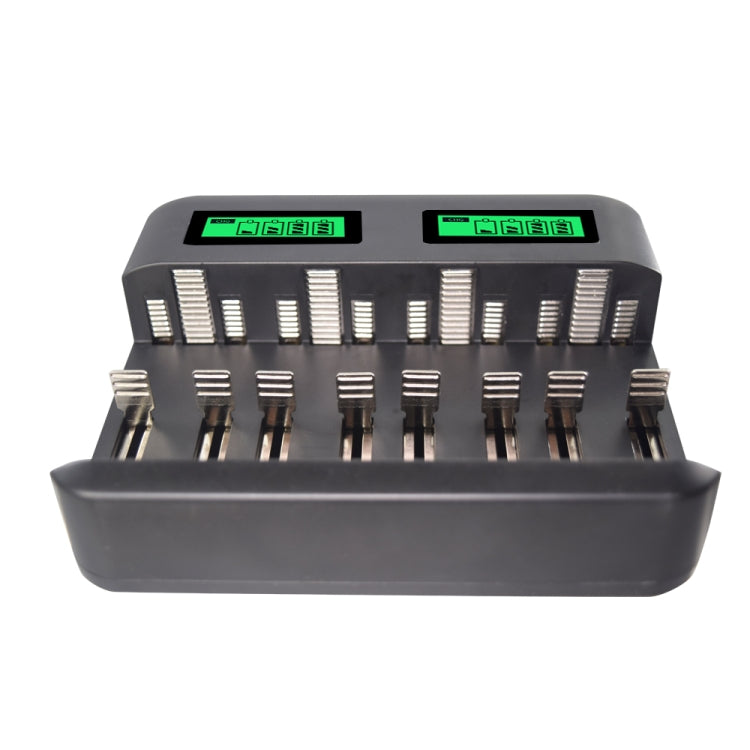 8-Slot USB Battery Charger for AA, AAA, C, and D Batteries with LCD Display