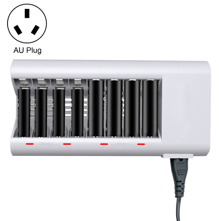 8-Slot Battery Charger for AA & AAA Batteries with Universal Voltage