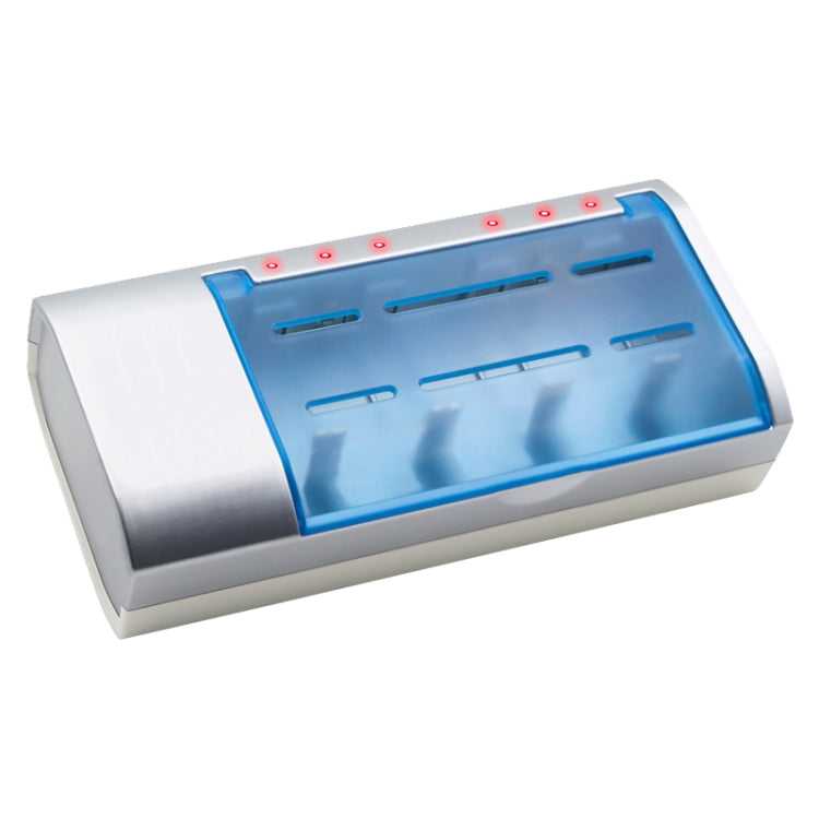 4-Slot Universal Voltage Battery Charger with Multi-Slot Charging and LED Indicator