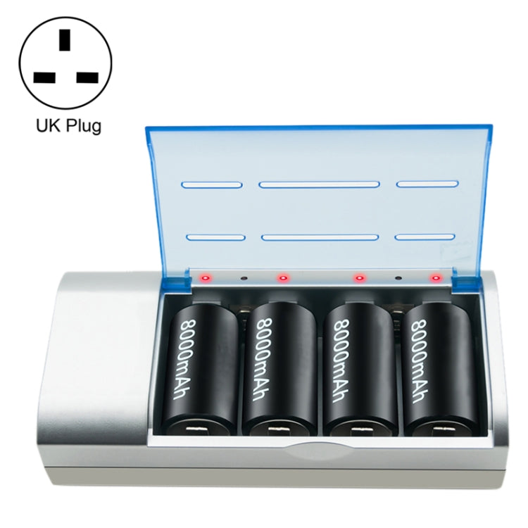 4-Slot Universal Voltage Battery Charger with Multi-Slot Charging and LED Indicator