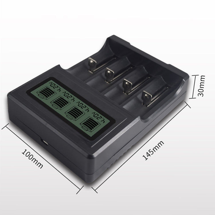 4-Slot Micro USB Battery Charger with LCD Display for 3.6V Lithium-ion Batteries