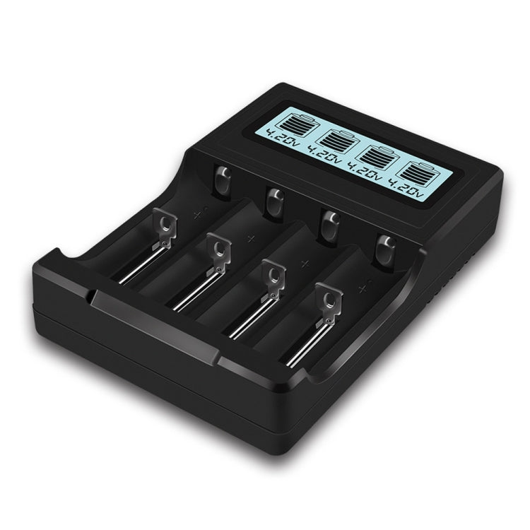 4-Slot Micro USB Battery Charger with LCD Display for 3.6V Lithium-ion Batteries
