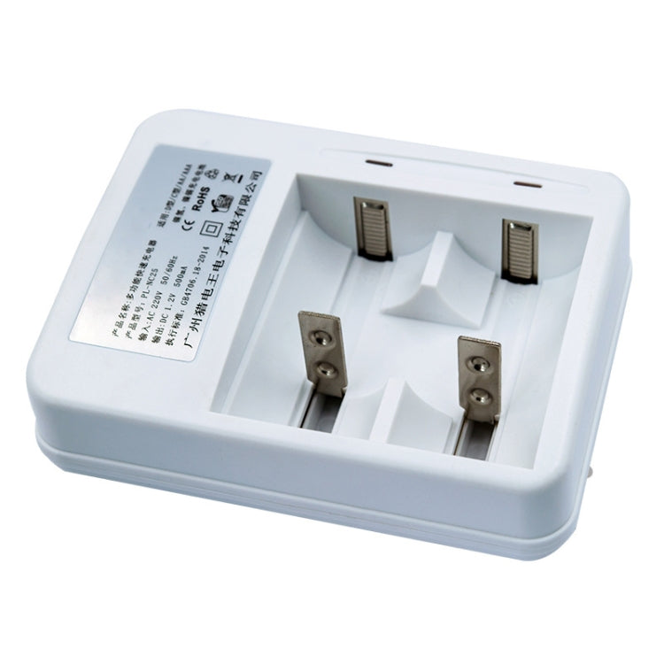 2-Slot AC 220V Battery Charger for Multiple Battery Sizes with CN Plug