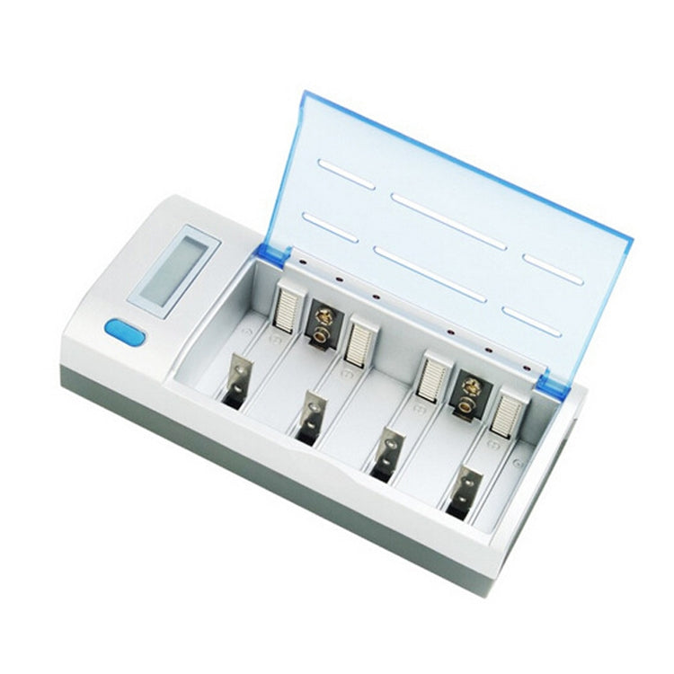 4-Slot LCD Display Battery Charger with Worldwide AC Compatibility
