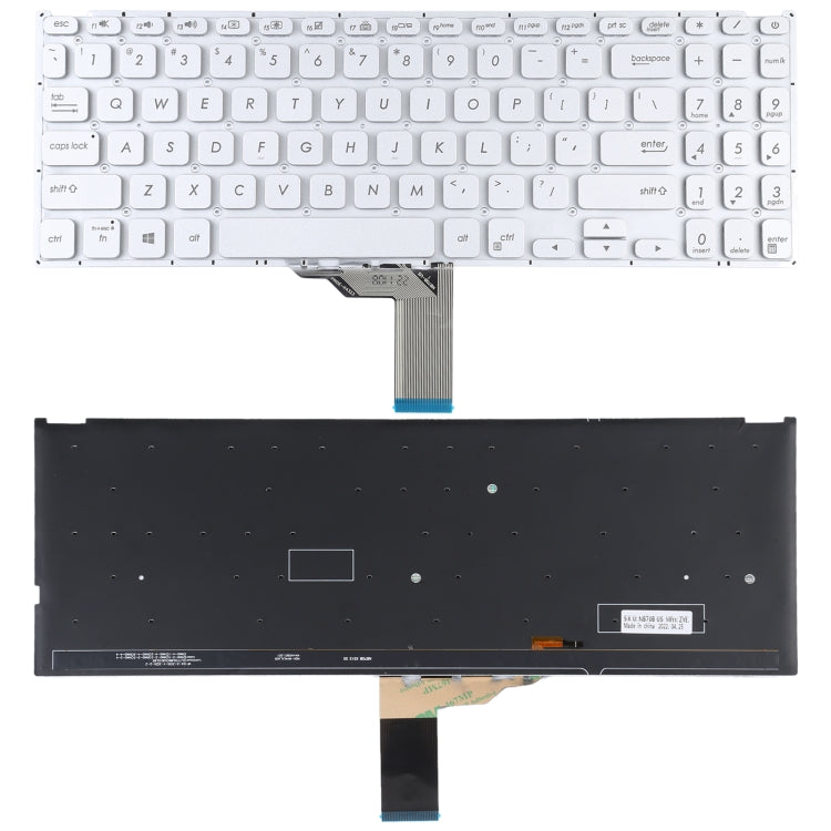 Backlit US Version Keyboard for Asus Vivobook X512 Series (Silver)