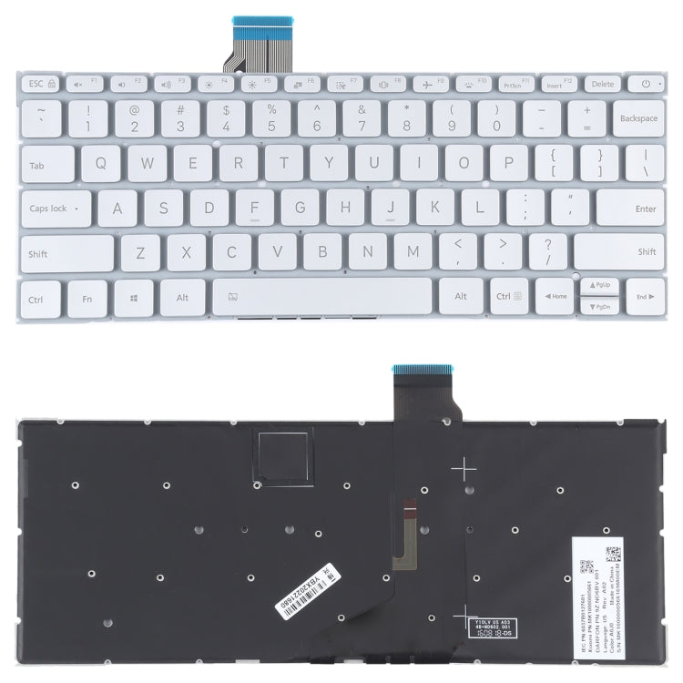 Backlit US Version Keyboard Upgrade for Xiaomi Mi Notebook Air 12.5 (Silver)