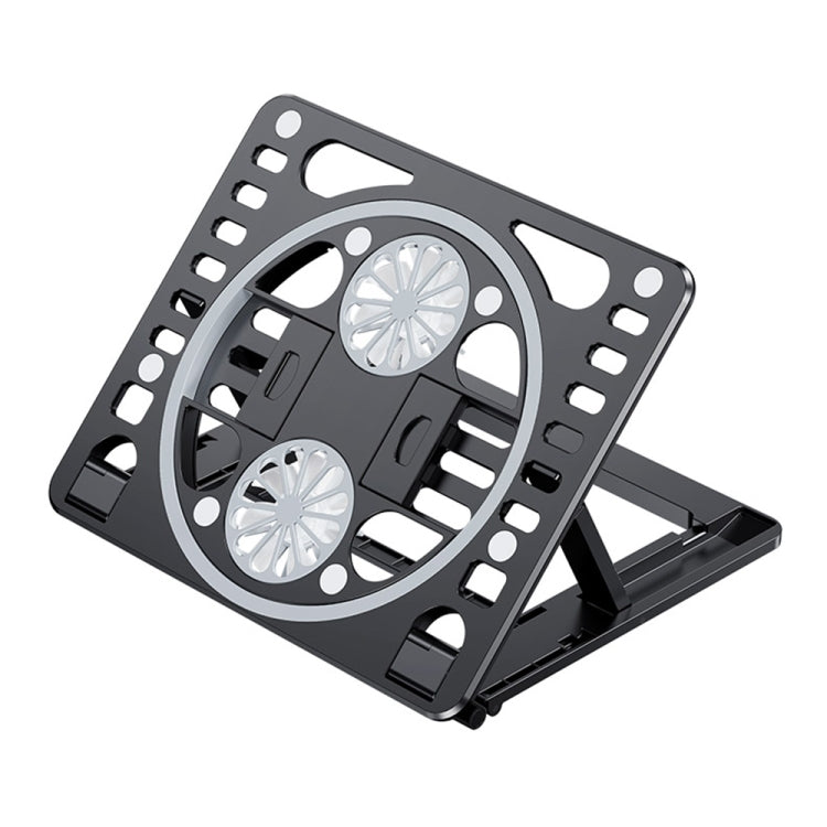 Dual Fan Cooling Laptop Stand with Adjustable Height and Foldable Design