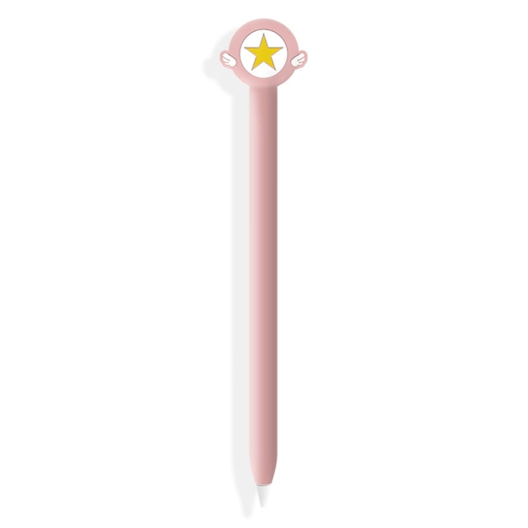 Cute Cartoon Silicone Protective Cover for Apple Pencil 2 - Five-pointed Star Pink