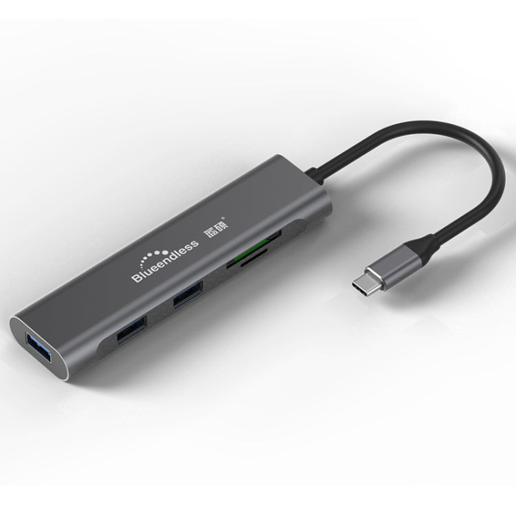 Blueendless 5 In 1 Multi-function USB-C Hub with 3 USB 3.0 Ports, SD Card, and TF Card Slots