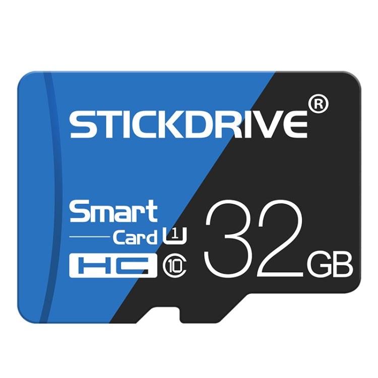 High Speed 32GB STICKDRIVE Micro SD Memory Card with Blue and Black U1 Compatibility