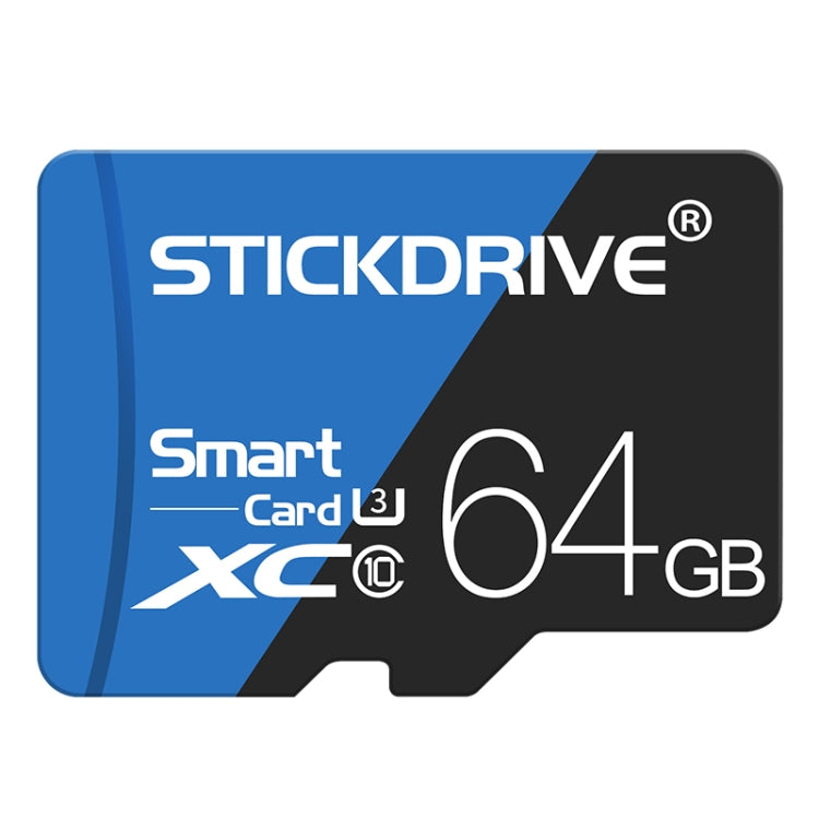 STICKDRIVE 64GB High Speed U3 Blue and Black TF(Micro SD) Memory Card with Ultra High Speed Transmission Experience