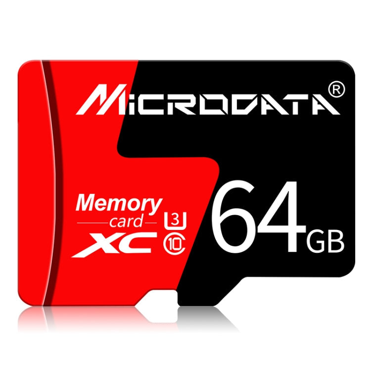 64GB U3 Red and Black TF(Micro SD) Memory Card by MICRODATA