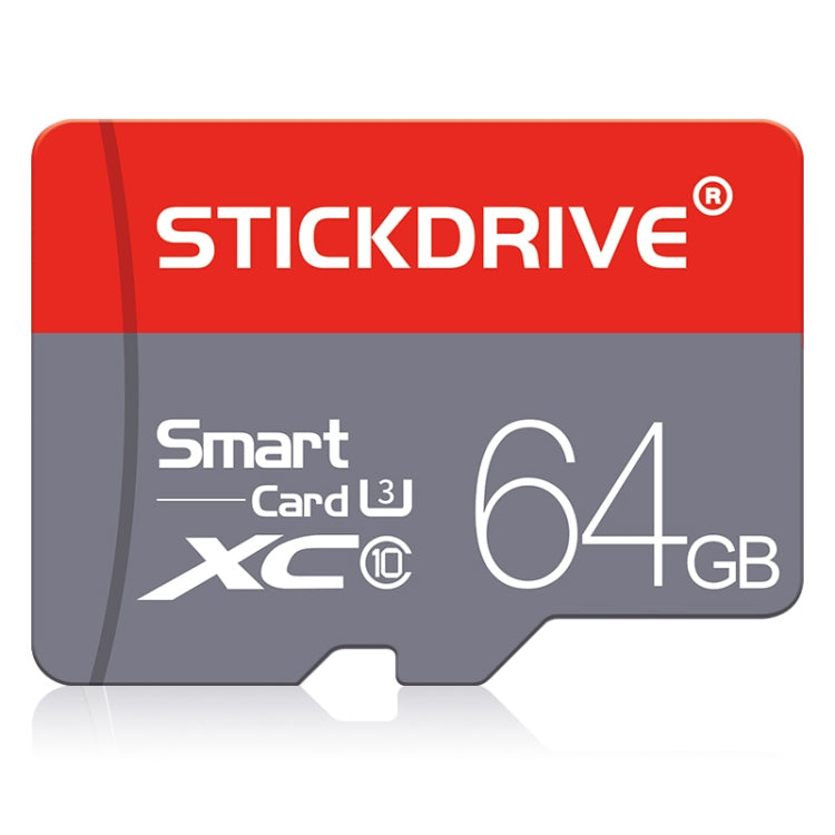 High-Speed STICKDRIVE 64GB U3 Red and Grey TF(Micro SD) Memory Card