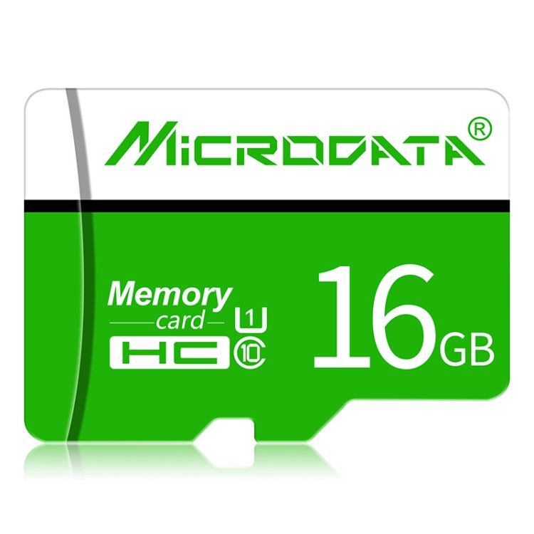 16GB U1 Green and White TF(Micro SD) Memory Card by MICRODATA