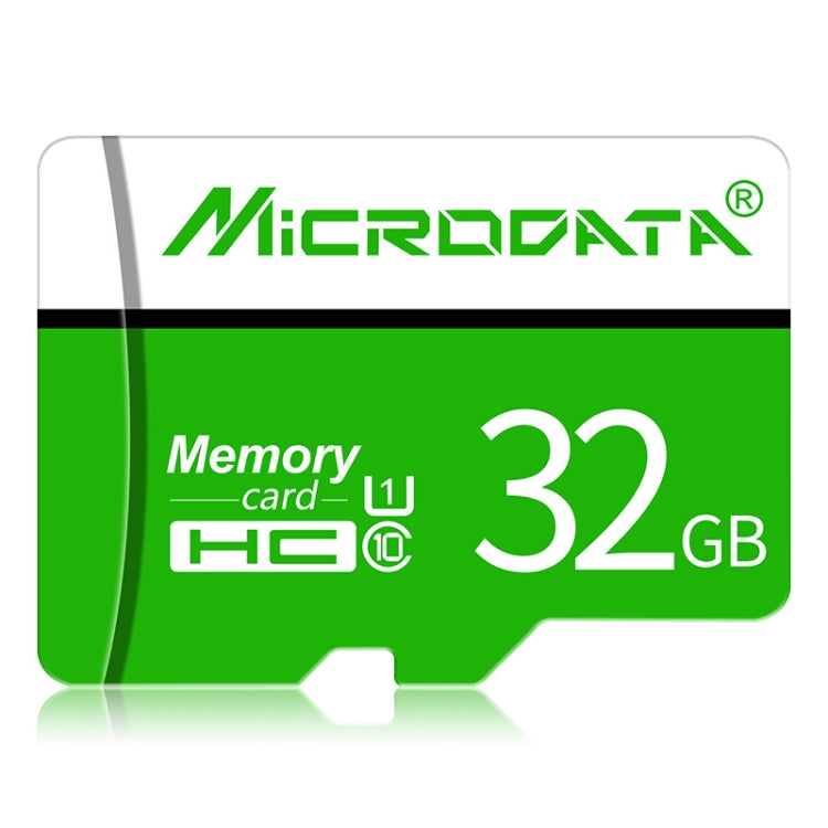 32GB Green and White Micro SD Memory Card by MICRODATA U1