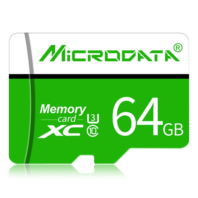 64GB MICRODATA U3 Green and White TF (Micro SD) Memory Card
