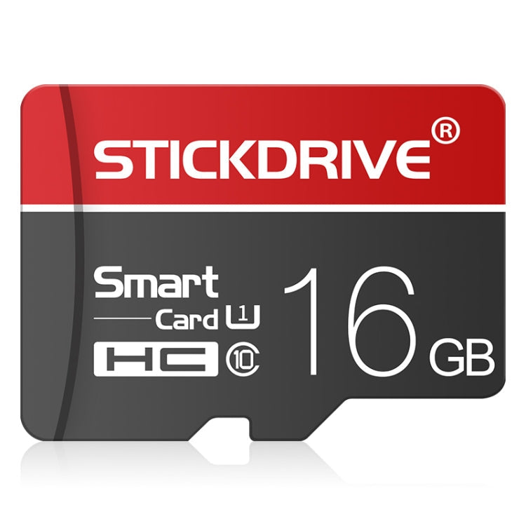 STICKDRIVE 16GB U1 White Line Red and Black TF(Micro SD) Memory Card with High-Speed Transmission