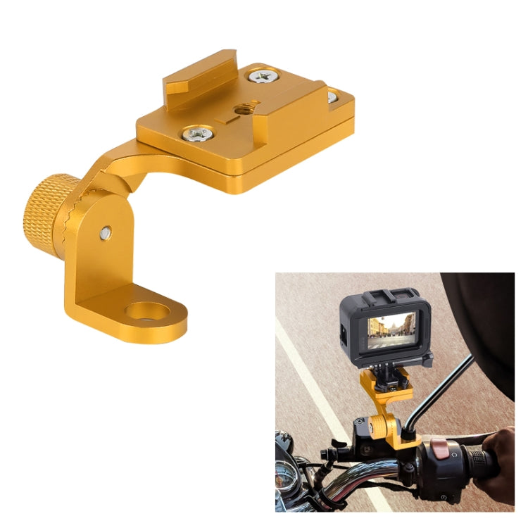 RUIGPRO Motorcycle Handlebar Alloy Phone Bracket for Action Cameras (Gold)