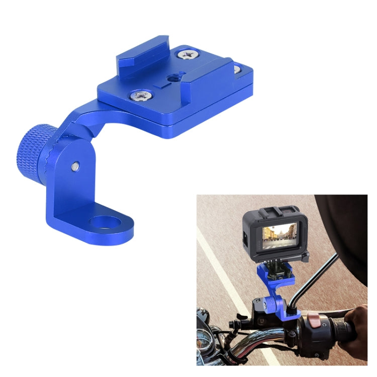 Motorcycle Handlebar Alloy Phone Bracket for GoPro, Insta360, DJI Osmo Action, Xiaoyi Sport Cameras (Blue)