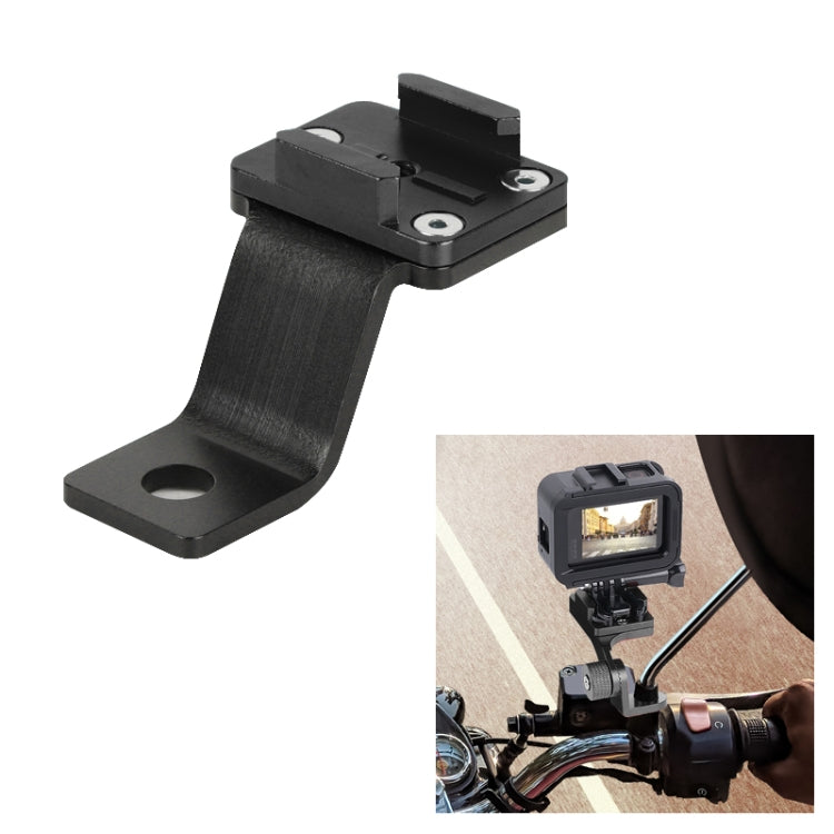 Motorcycle Handlebar Alloy Phone Bracket for GoPro/Insta360/DJI OSMO Sport Camera (Black)