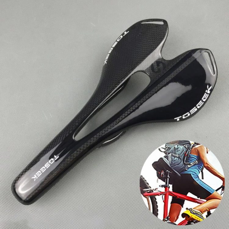 TOSEEK Road Bike Carbon Fiber Saddle with Hollow Design for Enhanced Comfort and Pain Relief