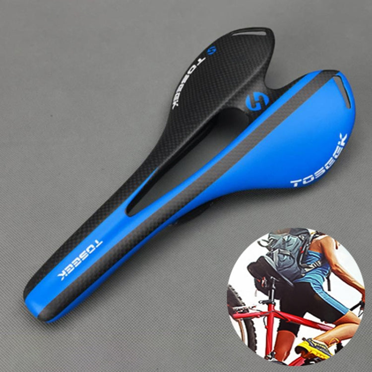 TOSEEK Road Bike Carbon Fiber Hollow Saddle Seat - Blue