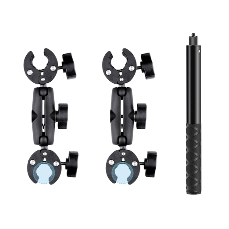 Double-Headed Motorcycle Handlebar Crab Clamps Selfie Stick