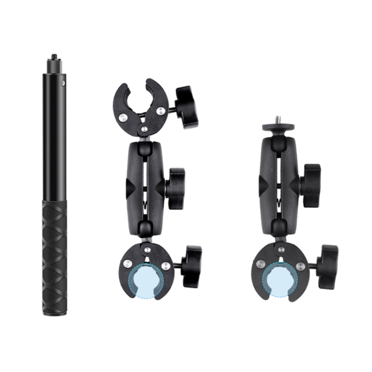 Motorcycle Dual-heads Crab & Single Heads Clamps Handlebar Selfie Stick with Adjustable Shooting Angles