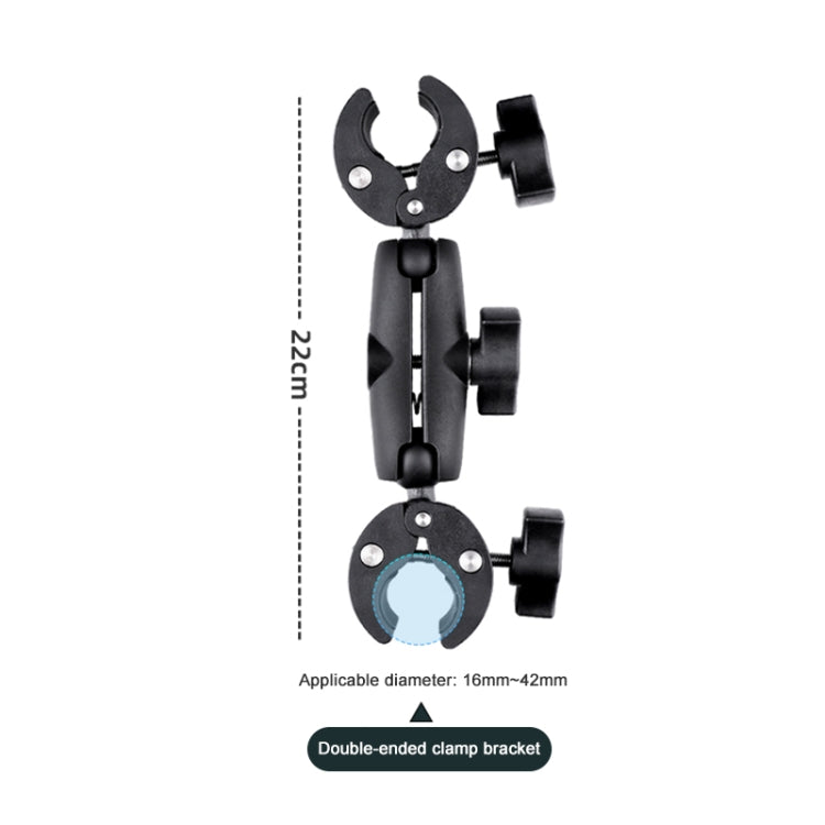Motorcycle Dualheads Crab Clamp Handlebar Mount Holder with Aluminum Alloy Link Rod