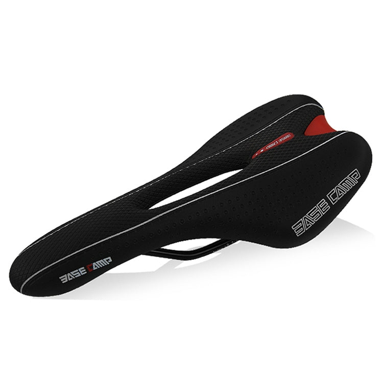 Road Bike Leather Seat Saddle with Hollow Design (Black)