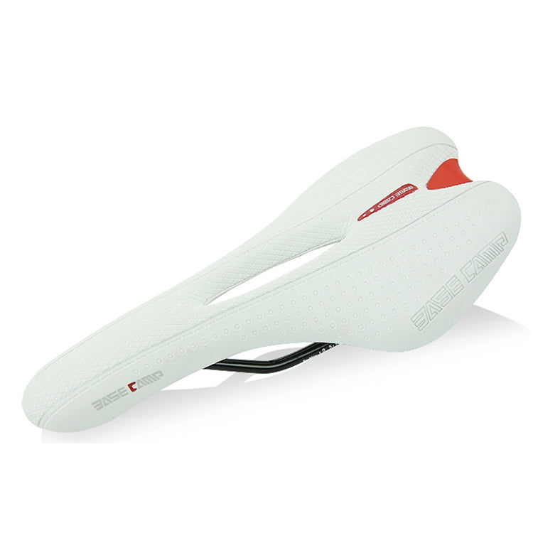 BaseCamp BC-651 Road Bike Leather Seat Saddle - White
