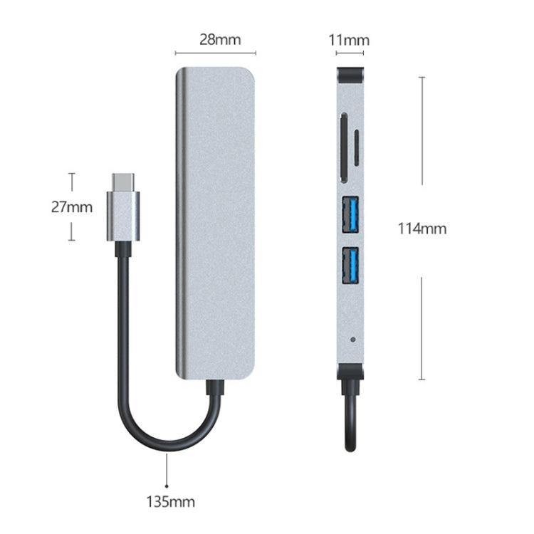 5-in-1 USB-C Docking Station HUB with 4K HDMI and Multiple Ports