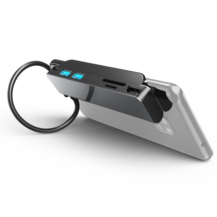 6 in 1 USB-C / Type-C Multifunctional Docking Station HUB with 4K HDMI and Back Clip Design