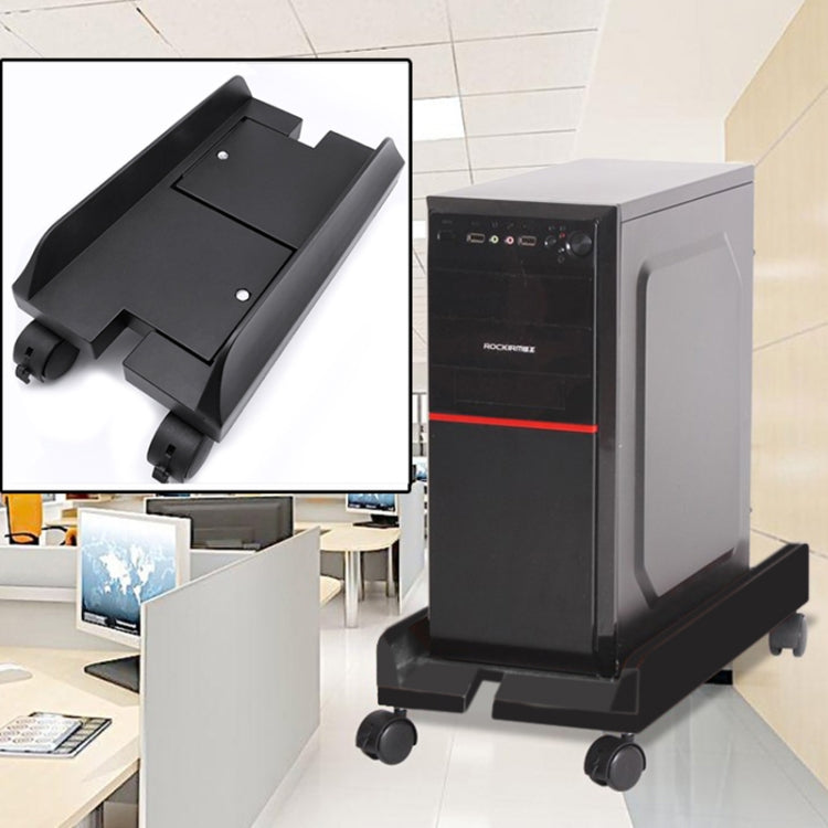 Adjustable Computer Mainframe Bracket with Wheel, Size S(Black)