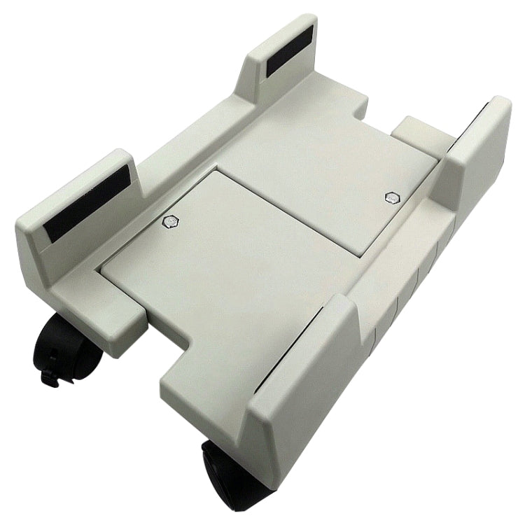 Adjustable Computer Mainframe Host Bracket with Wheel, Size S (White)