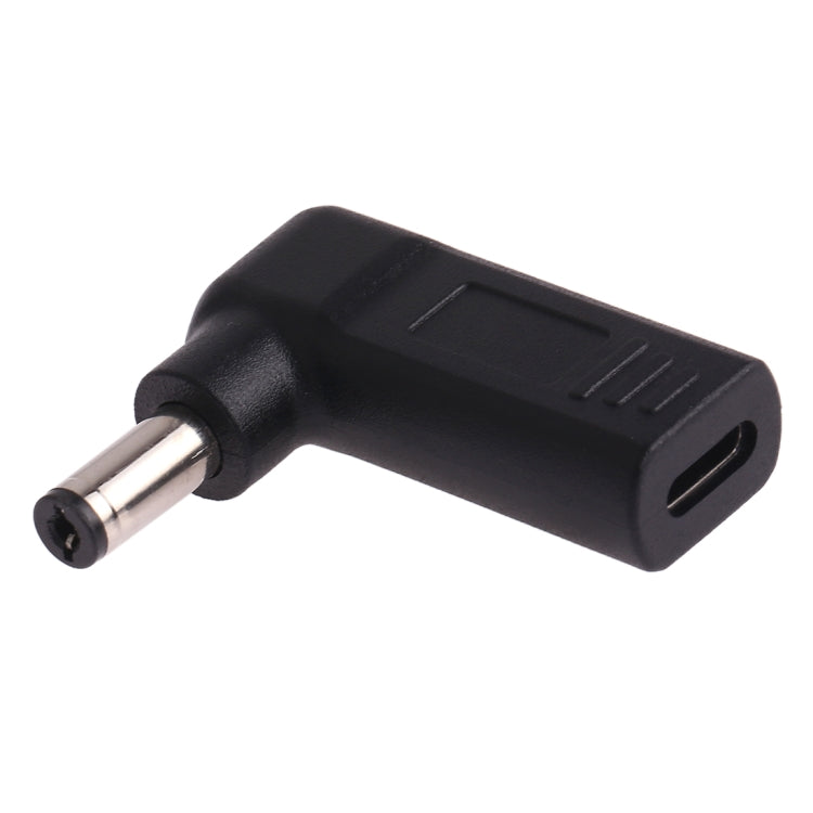 USB-C Female to 5.5 x 2.1mm Male Plug Elbow Adapter Connector