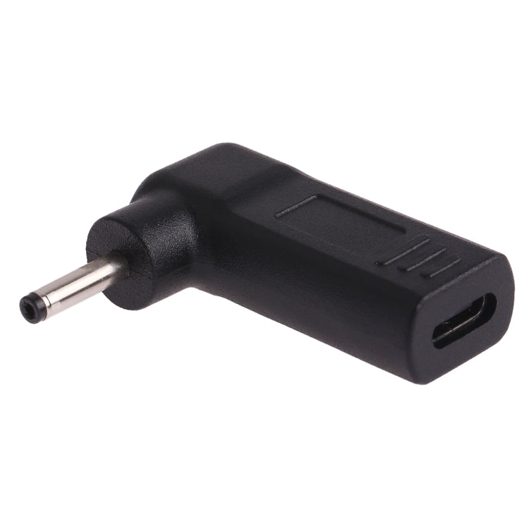 USB-C Female to 3.0 x 1.1mm Male Plug Elbow Adapter Connector