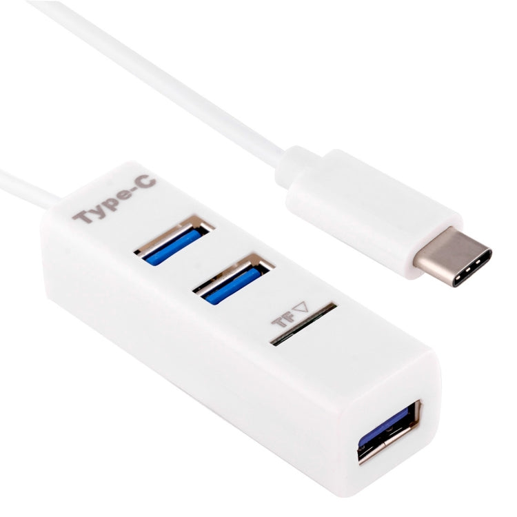USB-C 3.1 to USB 2.0 HUB with TF Card Reader (White)