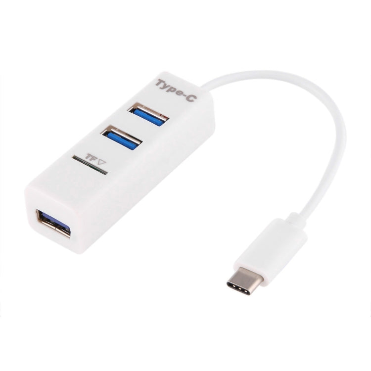 USB-C 3.1 to USB 2.0 HUB with TF Card Reader (White)