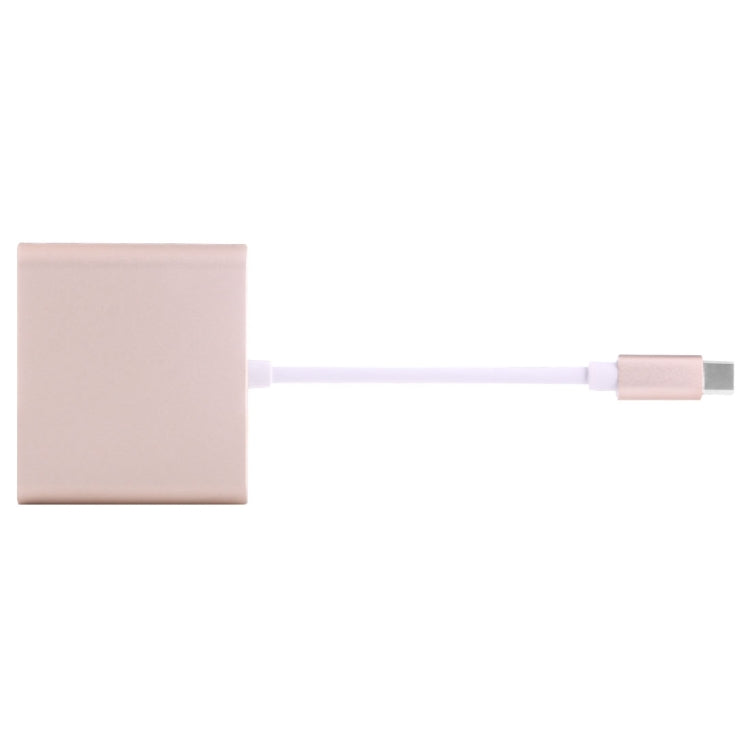USB-C / Type-C 3.1 Male to USB-C / Type-C 3.1 Female, HDMI Female & USB 3.0 Female Adapter (Gold)