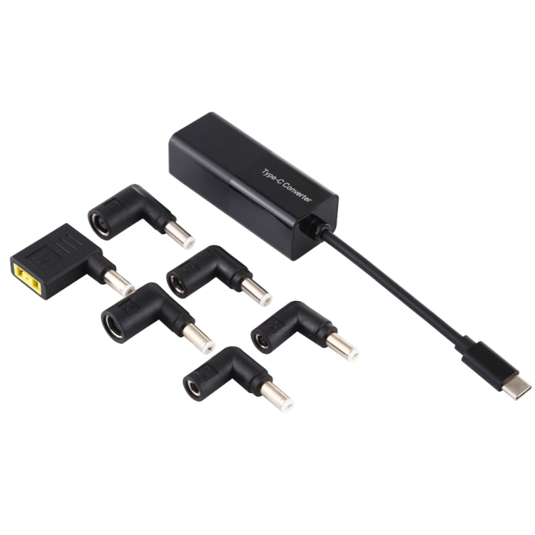 65W USB-C / Type-C Converter to 6 in 1 Power Adapter (Black)