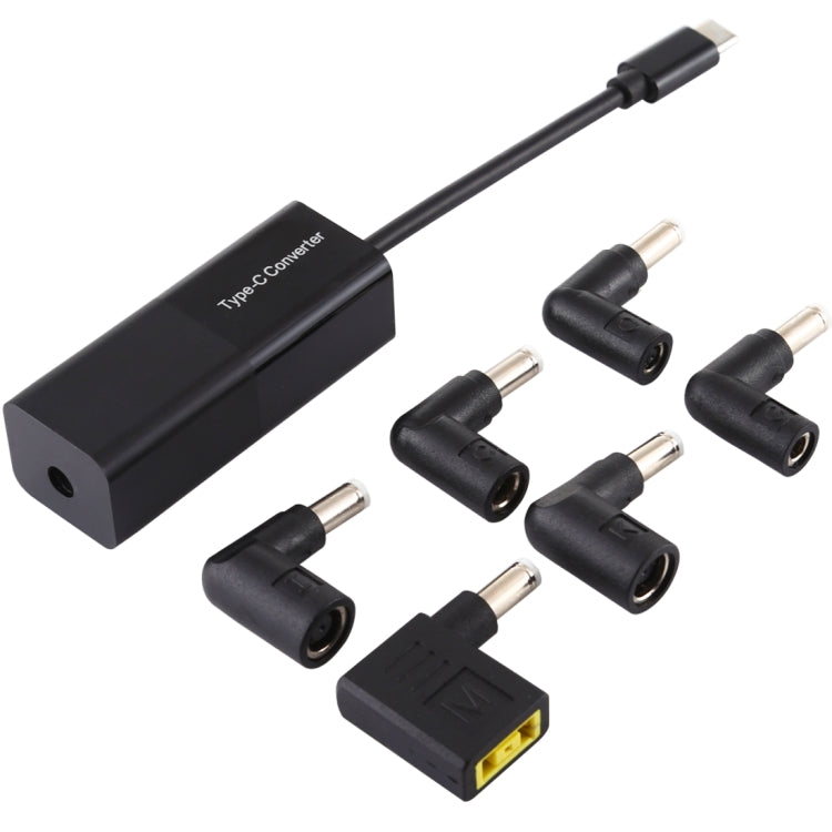65W USB-C / Type-C Converter to 6 in 1 Power Adapter (Black)