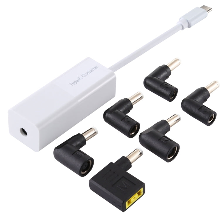 65W USB-C / Type-C Converter to 6 in 1 Power Adapter in White