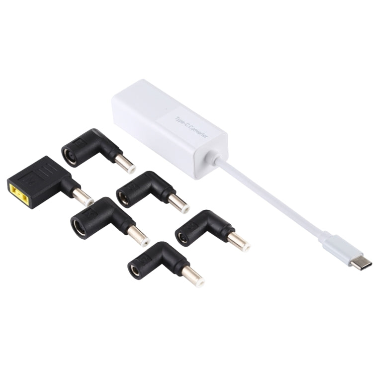 65W USB-C / Type-C Converter to 6 in 1 Power Adapter in White