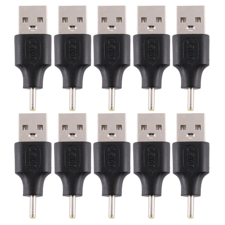2.5 x 0.7mm Male to USB 2.0 Male DC Power Plug Connector - Pack of 10