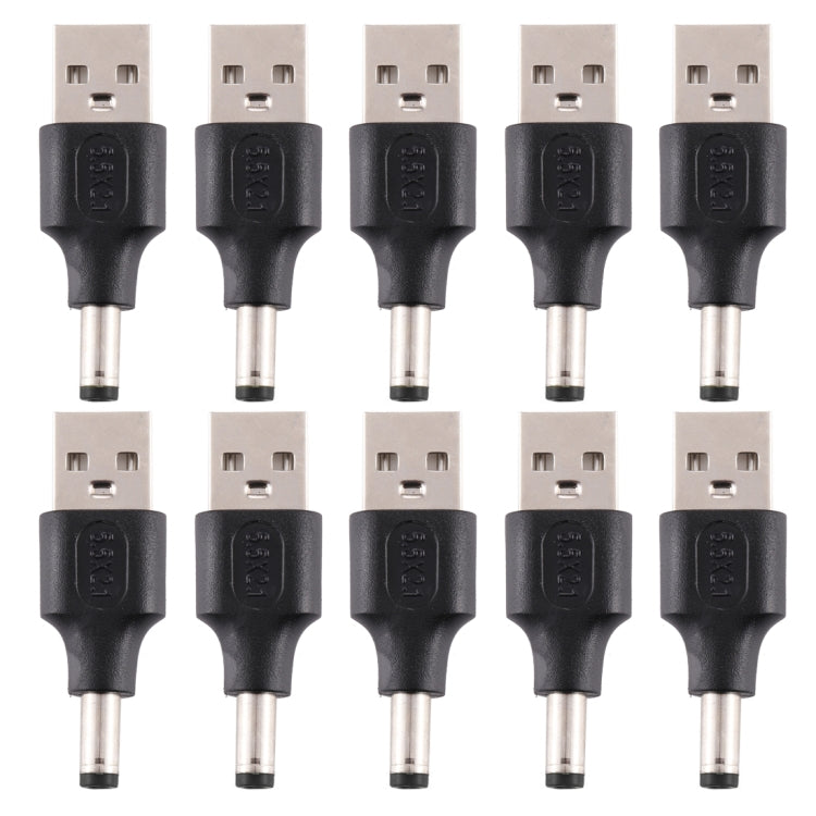 10 Pieces 5.5 x 2.1mm Male to USB 2.0 Male DC Power Plug Connector