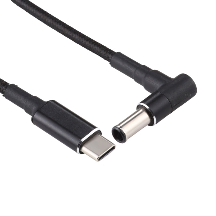PD 100W 6.0 x 1.4mm Elbow to USB-C Type-C Nylon Weave Power Charge Cable - 1.7m Length