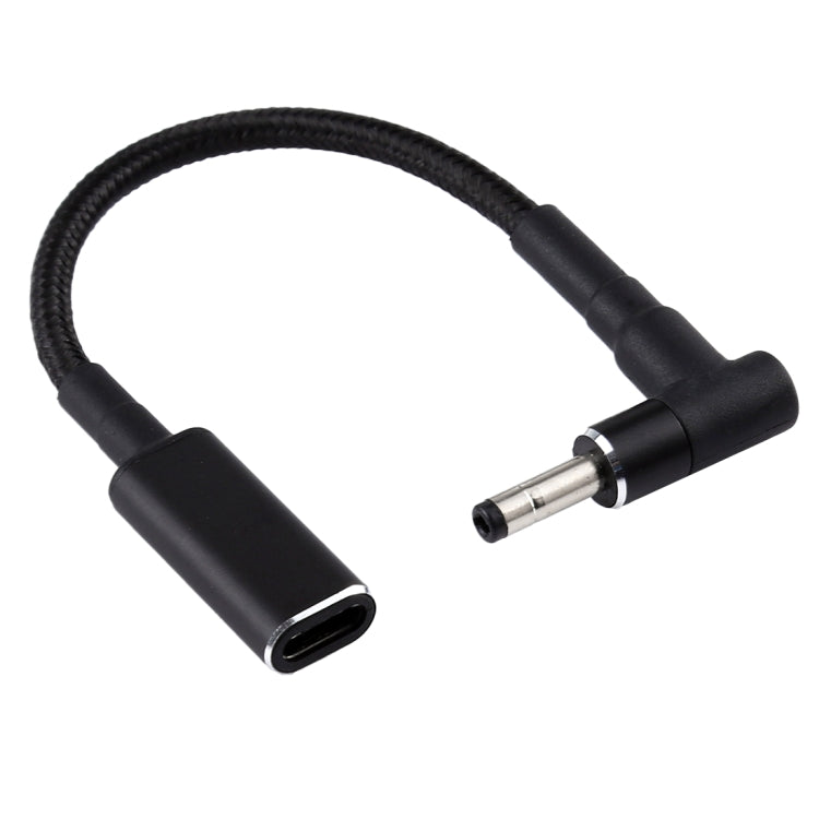 PD 100W 18.5-20V Nylon Braid USB-C Adapter Cable with Elbow - 4.0 x 1.35mm