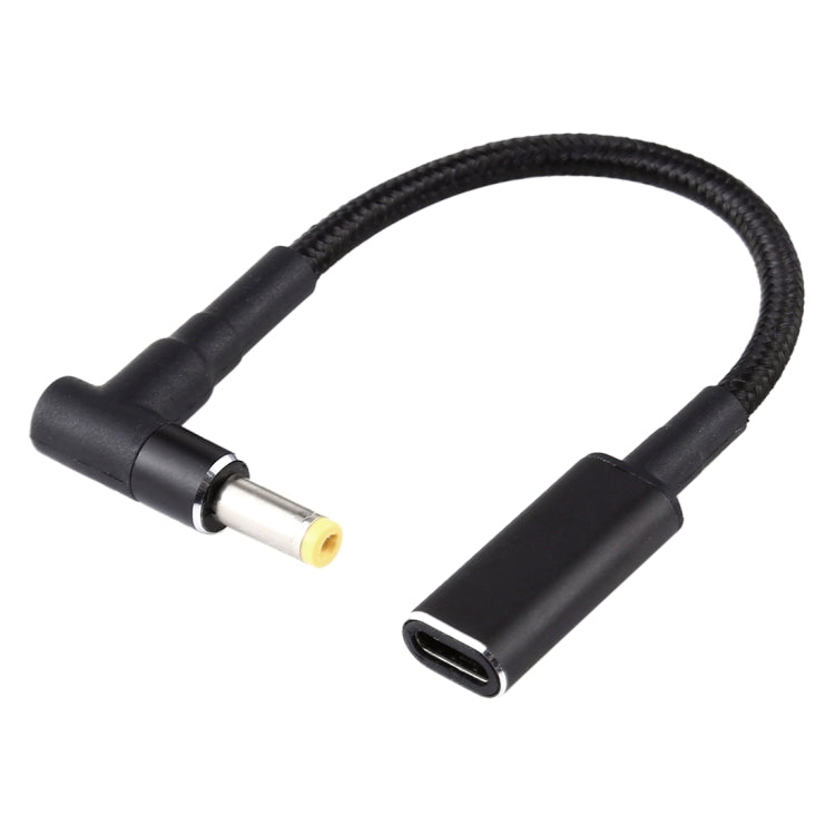 PD 100W 18.5-20V Elbow to USB-C / Type-C Adapter Nylon Braid Cable